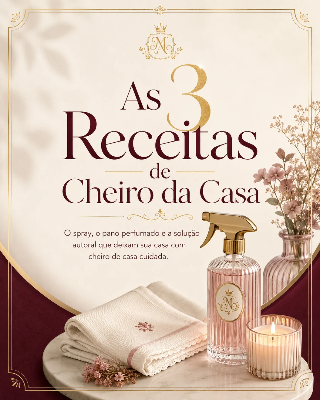 Capa do bônus As 3 Receitas de Cheiro da Casa
